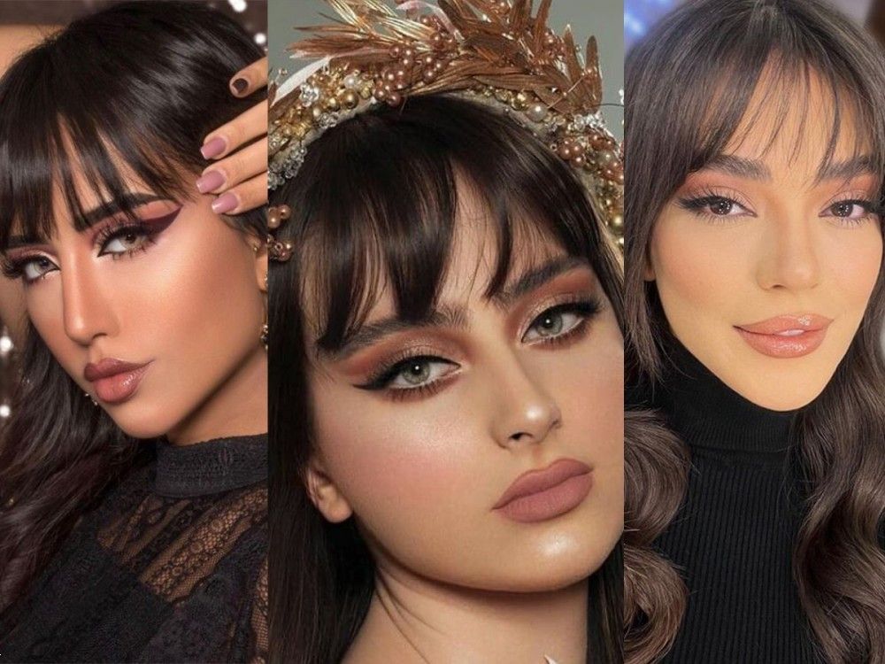 ارایش صورت با موی چتری | 25 مدل بهترین ارایش صورت با موی چتری برای عروسی