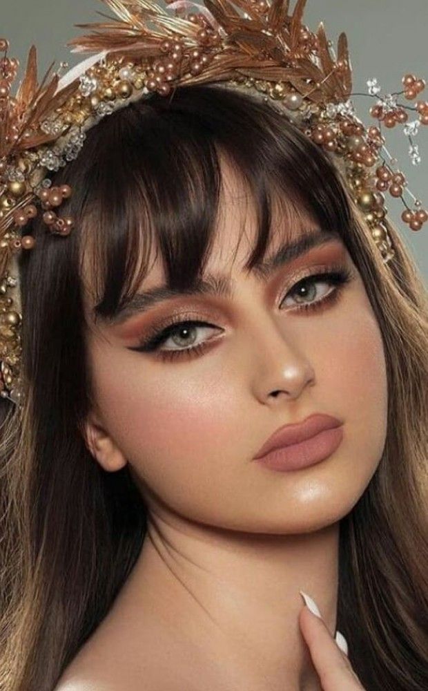ارایش صورت با موی چتری | 25 مدل بهترین ارایش صورت با موی چتری برای عروسی
