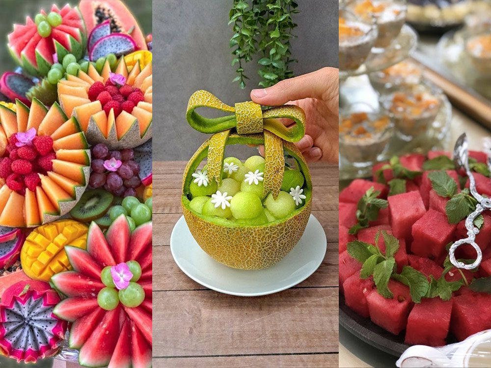 تزیین هندوانه طالبی | 20 ایده تزیین هندوانه و طالبی برای تولد و مهمانی ها بسیار ساده و شیک