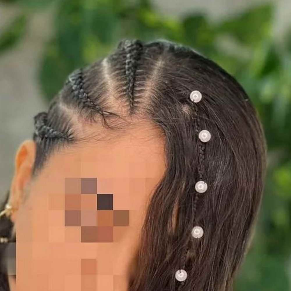 مدل موی دخترانه با مروارید | 25 مدل موی ساده دخترانه با مروارید در سبک بافت و شینیون