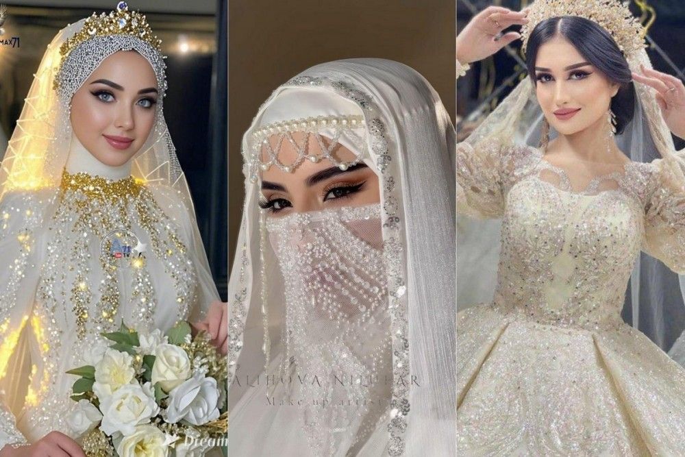 مدل لباس عروس عربی | گالری زیباترین مدل های لباس عروس عربی سنگ‌دوزی شده، کویتی، پرنسسی و خاص ترند ۱۴۰۴ برای درخشش خیره‌کننده در شب عروسی!