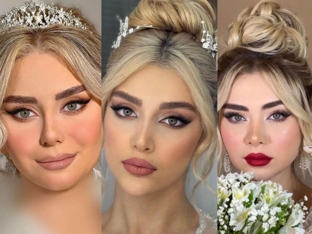میکاپ عروس با موی بلوند | 20 ایده میکاپ عروس با موی بلوند برای همه فرم صورت