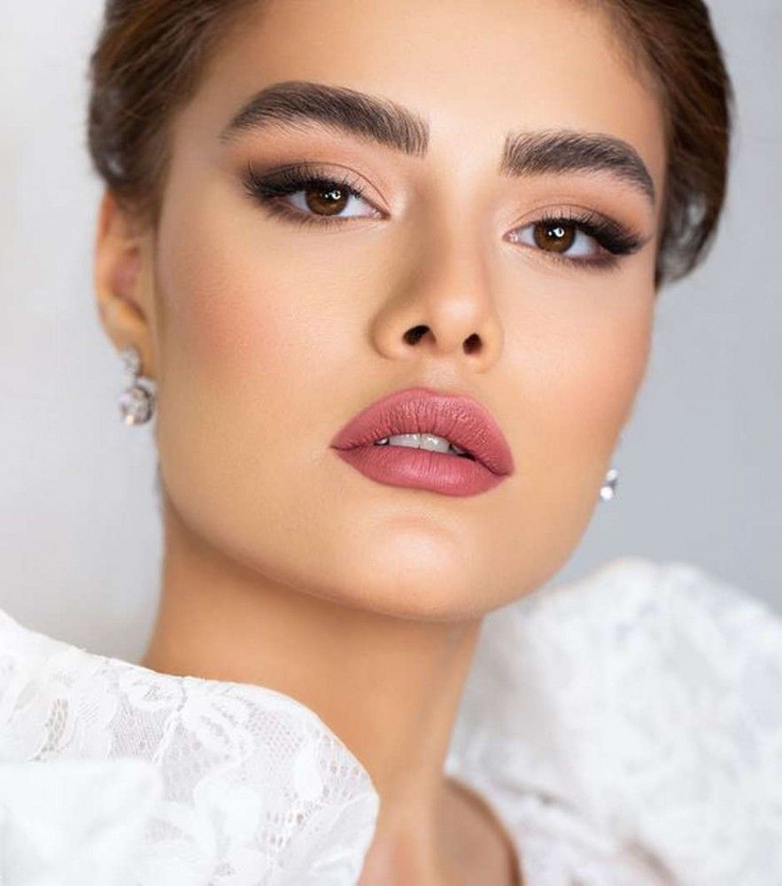 ارایش عروس با رژ صورتی | 25 ارایش عروس با رژ صورتی در تناژهای مختلف
