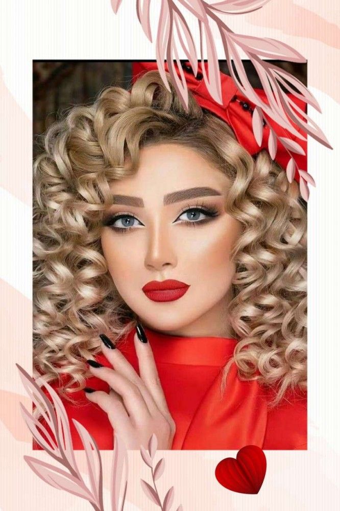 آرایش صورت با موی فر | 20 مدل آرایش صورت با موی فرفری خوشگل برای عروسی و مراسم های خاص