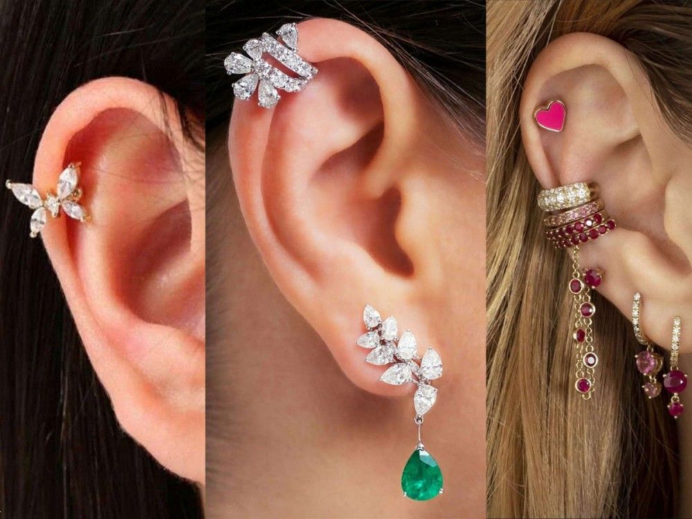 گوشواره لاله گوش نقره | 25 گوشواره برای لاله گوش با سوراخ و بدون سوراخ بسیار جذاب