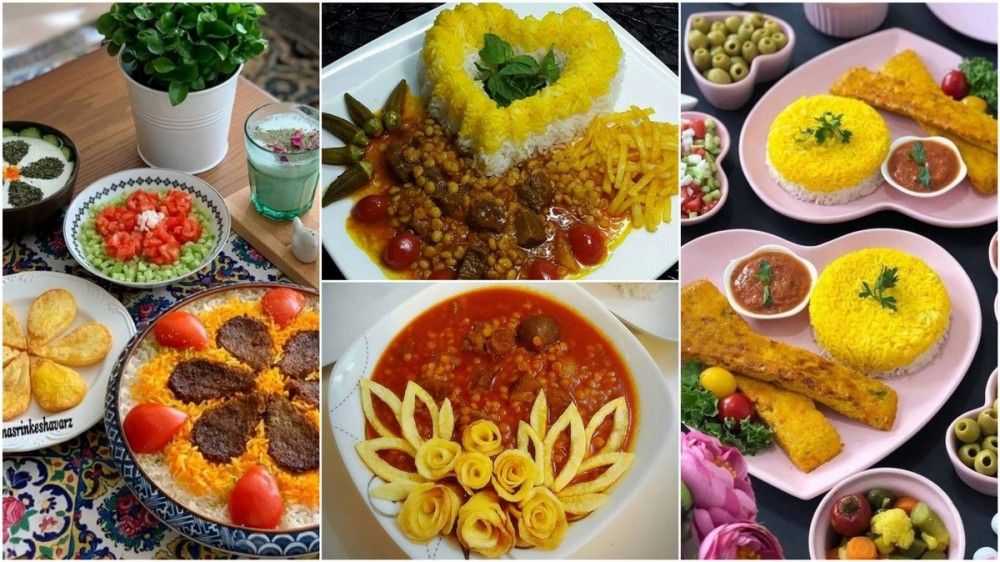 تزیین غذای ایرانی | ۳۰ ایده فوق‌العاده زیبای تزیین غذای ایرانی مجلسی برای تازه عروس و خانم های هنرمند + نکات طلایی دیزاین غذا!