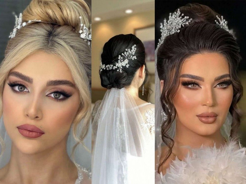 مدل موی شینیون بسته عروس | 23 مدل شینیون پرطرفدار جمع عروس جدید با تور و بدون تور