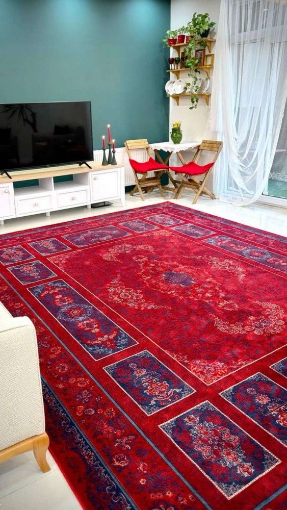 دیزاین منزل با فرش قرمز | 24 ایده دکوراسیون خانه عروس با فرش قرمز در همه مدل و متراژ