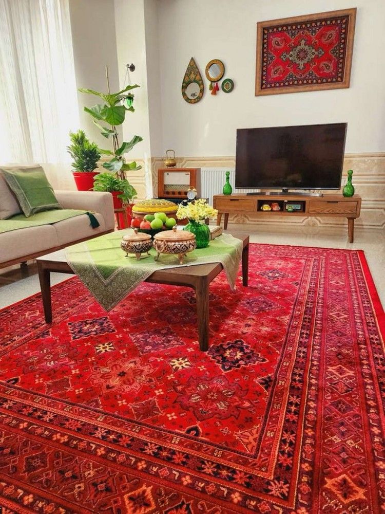 دیزاین منزل با فرش قرمز | 24 ایده دکوراسیون خانه عروس با فرش قرمز در همه مدل و متراژ
