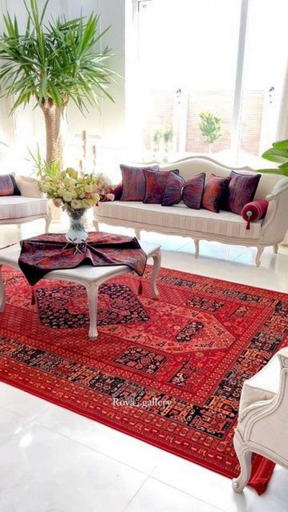 دیزاین منزل با فرش قرمز | 24 ایده دکوراسیون خانه عروس با فرش قرمز در همه مدل و متراژ