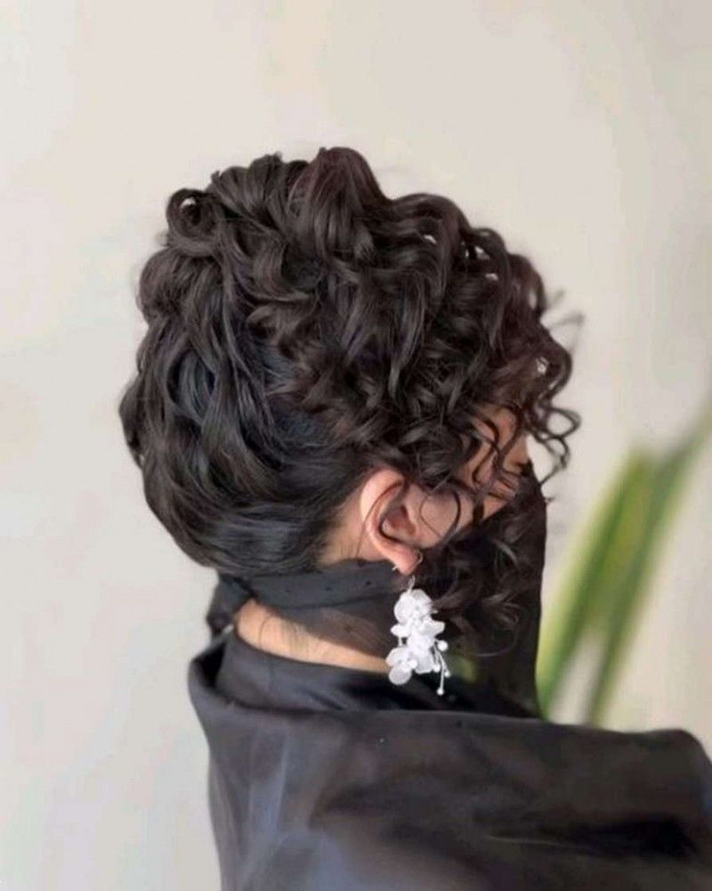 شینیون موی فر دخترانه | 25 مدل شینیون برای موهای فر ریز و درشت برای عروسی