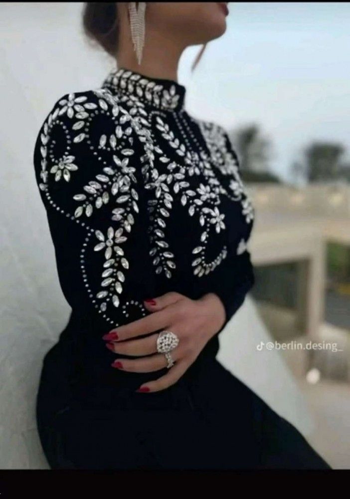 لباس مجلسی مشکی کار شده جدید | 30 لباس مجلسی مشکی کار شده جدید به شدت لاکچری برای عروسی