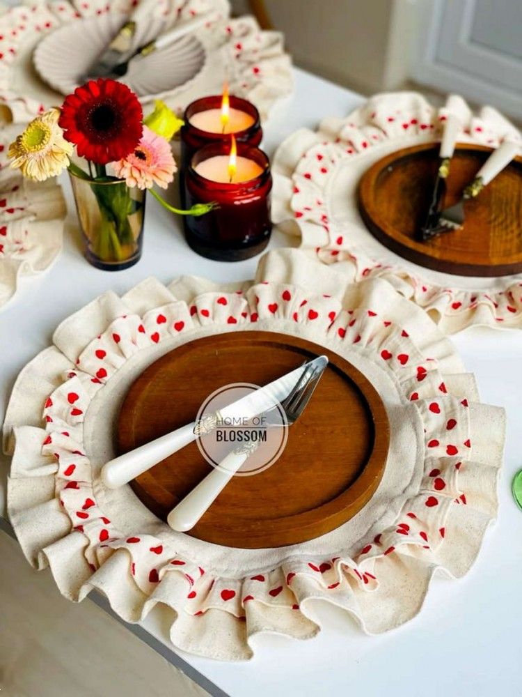 زیر بشقابی پارچه ای | 27 مدل زیر بشقابی پارچه ای شیک برای جهیزیه عروس خانم های باسلیقه