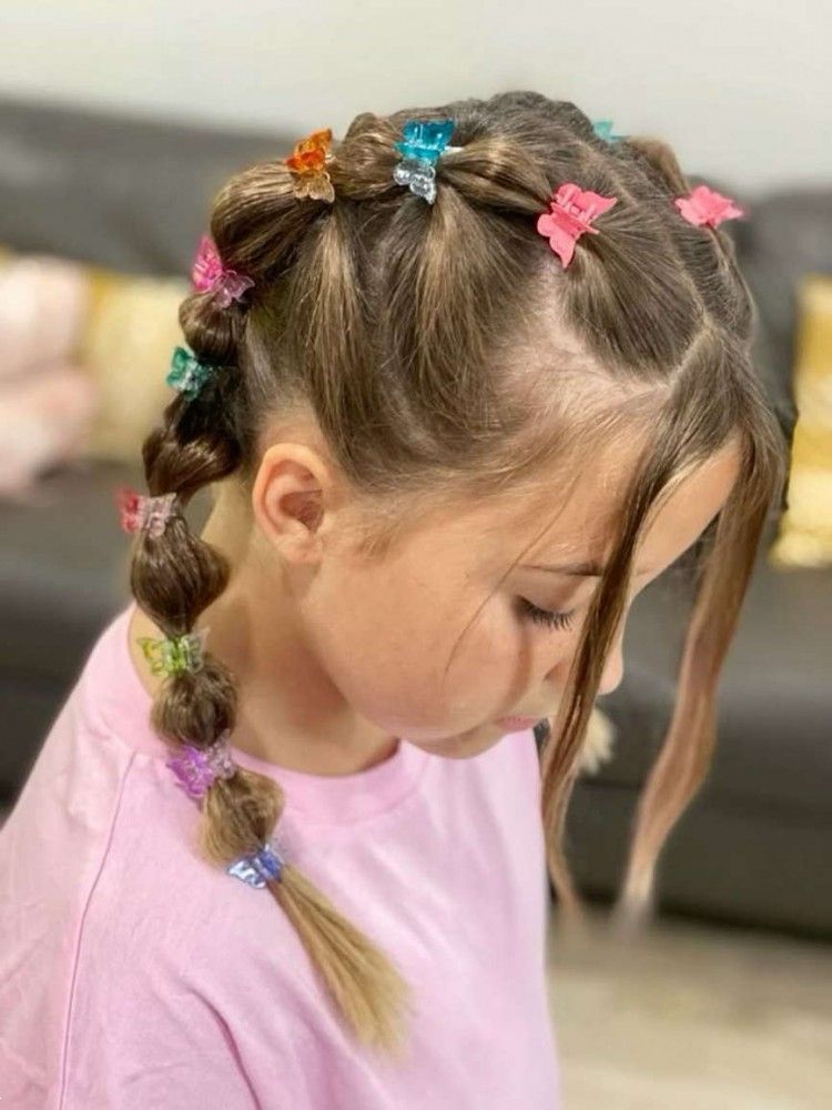 مدل مو با کلیپس ریز | 25 مدل مو با کلیپس ریز رنگی دخترانه برای عروسی و تولد بسیار اسان
