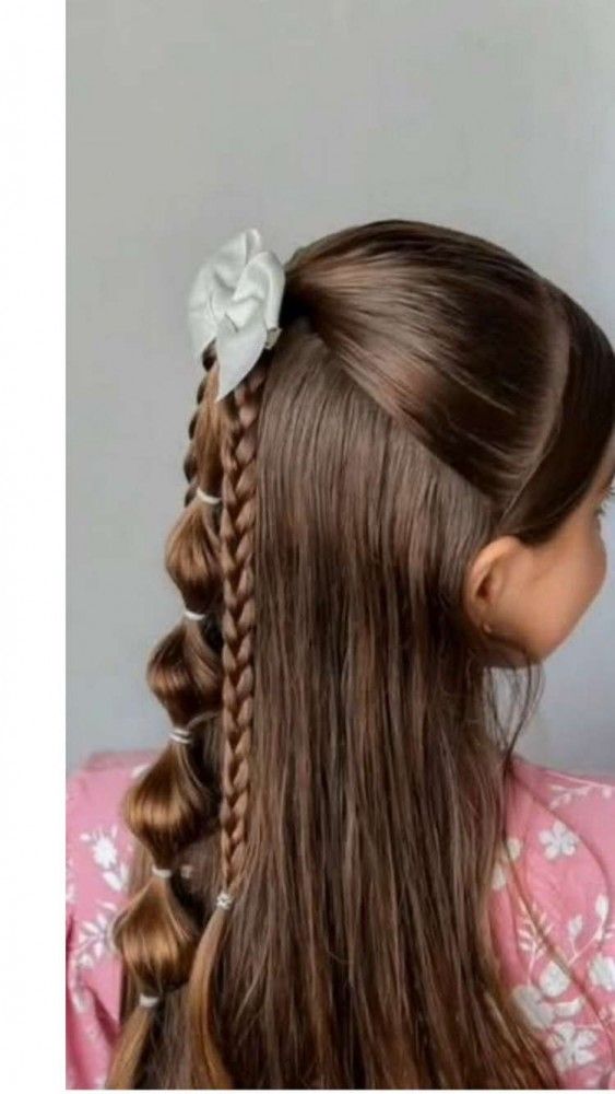 مدل موی بلند دختر بچه | 25 مدل بستن موی بلند دختر بچه ها برای بیرون و جشن تولد و عروسی