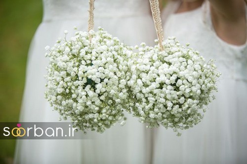 24 دسته گل عروس توپی و آویزی