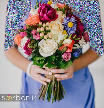 دسته گل عروس با رنگ های شاد و زیبا 2018