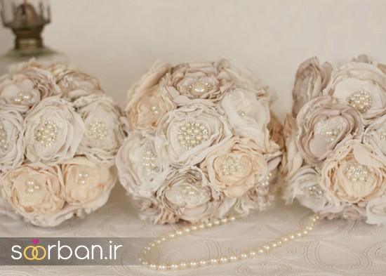 زیباترین دسته گل عروس پارچه ای جدید
