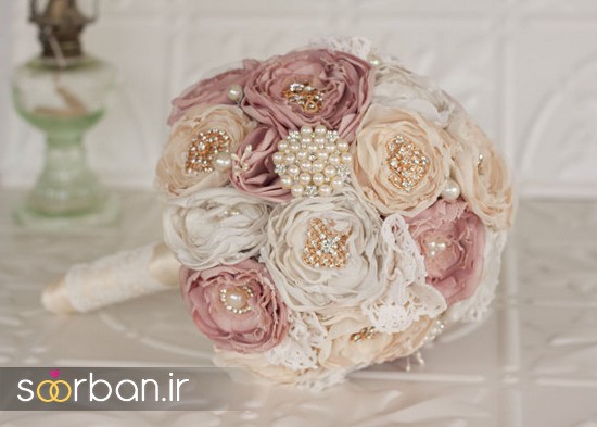 زیباترین دسته گل عروس پارچه ای جدید