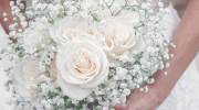 دسته گل عروس رز سفید شیک و جدید