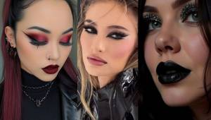میکاپ دارک | میکاپ دارک دخترانه 1404 با رژ لب سیاه و سایه چشم های تیره و خاص برای همه سنین