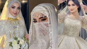 مدل لباس عروس عربی | گالری زیباترین مدل های لباس عروس عربی سنگ‌دوزی شده، کویتی، پرنسسی و خاص ترند ۱۴۰۴ برای درخشش خیره‌کننده در شب عروسی!