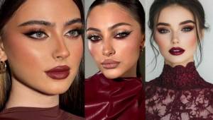 آرایش صورت برای لباس زرشکی | 25 آرایش صورت با لباس زرشکی برای عروسی و مهمانی ها