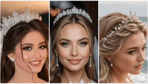 مدل مو عروس جدید باز با تاج | شیک ترین مدل مو عروس جدید باز با تاج ساده و سلطنتی 2025