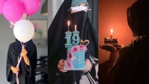 ژست عکس تولد با چادر | 20 ژست عکس دختر چادری با کیک تولد و بادکنک بسیار شیک و زیبا