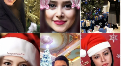 عکس های بازیگران با لباس بابا نوئل و در کنار درخت کریسمس به مناسبت کریسمس 2024