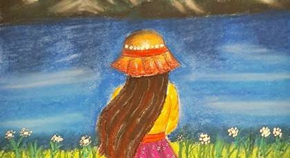 نقاشی طبیعت 1403  | نقاشی طبیعت با مداد رنگی و ماژیک برای کودک و بزرگسال برای گرفتن نمره 20 !