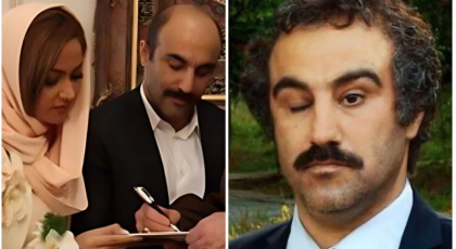 ۳ قاب عاشقانه بی‌نظیر از عروسی محسن تنابنده (نقی معمولی) و همسر جذابش!