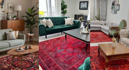 دکوراسیون داخلی خانه با فرش قرمز | فرش قرمز با چه مبل و پرده ای ست میشه؟ 15 ایده دکوراسیون داخلی خانه با فرش قرمز
