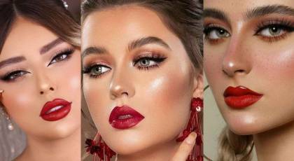 آرايش با رژ قرمز | 20 مدل آرايش با رژ قرمز برای عروسی و بیرون + معرفی بهترین سایه با رژ لب قرمز