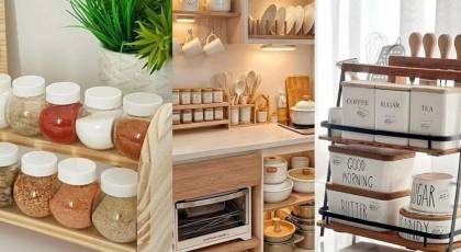چیدمان جا ادویه ای | ایده های ناب چیدمان جا ادویه ای روی اپن و کابینت ویژه عروس ها و خانم های باسلیقه