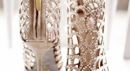 مدل های زیبا و درخشان کفش عروس پاشنه بلند 2017